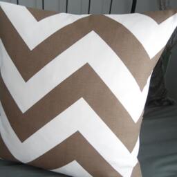 Large Chevron.fall Decor Pillows.slipcovers.toss Pillow.throw Pillows.brown Pillows.brown.white.chevron Pillows - thumbnail 4