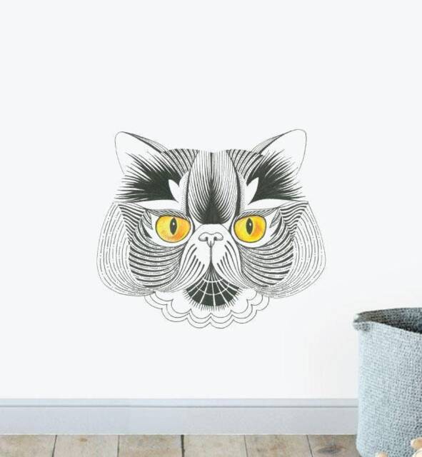Excotic Shorthair With Piercing Eyes Wall Sticker Decal - Illustration Stickers, Animals Decals, Illustrations