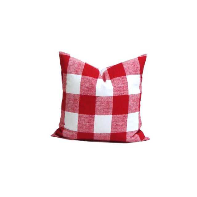Outdoor Christmas Pillow Covers, Red Cover For 20x20 Pillow, 16x16 18x18 Pillow, All Sizes Incl Lumbar & Euro - image 1