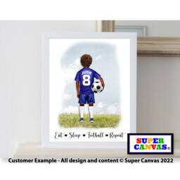 Football Son Grandson Brother Nephew Friend Handmade Personalised Custom Footballer Wall Art Framed Print Birthday Gift For Fan - thumbnail 2