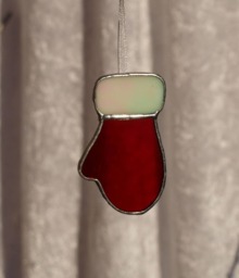 Personalized Mitten Christmas Ornament Set Of 5 Glass Baubles - thumbnail 1