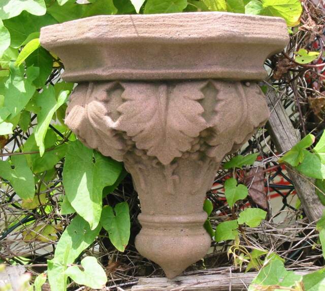 Console Base Grape Leaves Art Sandstone Antique Look T 04 - image 1