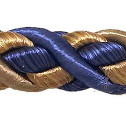 Pair Of Elegant Ultramarine Blue, Tan Curtain & Drapery Rope Tiebacks, 18 Inch Long, Approx. 1/2 Thick, Brtbm Color Navy Taupe - 5817 - thumbnail 3