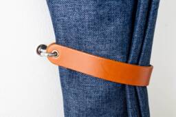 Leather Curtain Tie Backs, Wall Mounted, Set Of 2