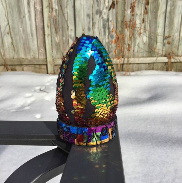 Ooak Dragon Egg Hand Crafted Ornament, Ebony Spectral Wyvern Egg - image 1
