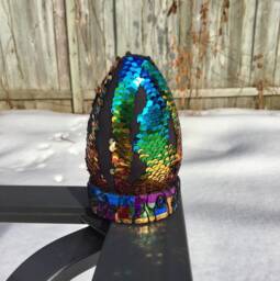 Ooak Dragon Egg Hand Crafted Ornament, Ebony Spectral Wyvern Egg - thumbnail 1