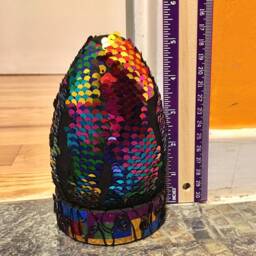 Ooak Dragon Egg Hand Crafted Ornament, Ebony Spectral Wyvern Egg - thumbnail 4