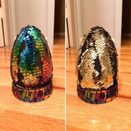 Ooak Dragon Egg Hand Crafted Ornament, Ebony Spectral Wyvern Egg - thumbnail 2