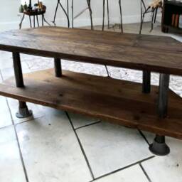 Tv Stand/Tv Unit - Industrial , Vintage Style Using Reclaimed Scaffold Boards & Tubes Shelving - The Sofia - thumbnail 4