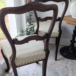 4 X Vintage, Upholstered Balloon Back Dining/Occasional Chairs - Sold As A Set - thumbnail 4