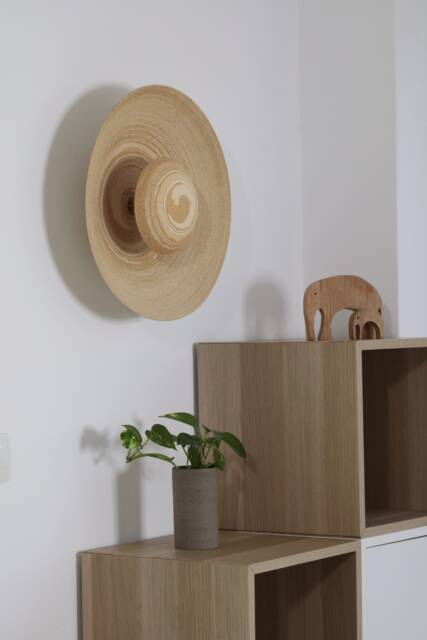 Large Rustic Flush Ceiling Light - Eclipse Beige & White - image 1