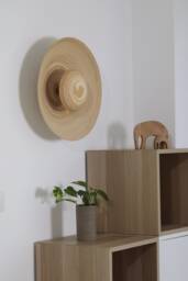 Large Rustic Flush Ceiling Light - Eclipse Beige & White