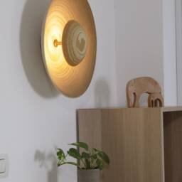 Large Rustic Flush Ceiling Light - Eclipse Beige & White - thumbnail 3