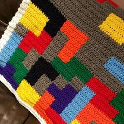 Video Game Child's Blanket - Crocheted Block Afghan - thumbnail 2
