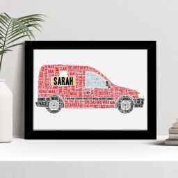 Personalised Delivery Van Word Art Print, Postie Gift, Custom Wall Framed Picture Nl - thumbnail 2