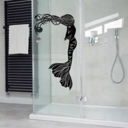 Mermaid Wall Art Decal, Vinyl Sticker Nymph Girl Waterproof Decor For Home Living Bedroom Bathroom Shower Cabin #160 - thumbnail 4