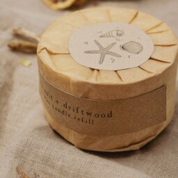 Sea Salt & Driftwood Refill, Botanical Soy Wax Candle Wood Wick, Stoneware Candle, Eco Friendly Gift, Mum Gift - thumbnail 3
