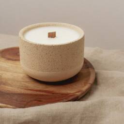 Sea Salt & Driftwood Refill, Botanical Soy Wax Candle Wood Wick, Stoneware Candle, Eco Friendly Gift, Mum Gift - thumbnail 2
