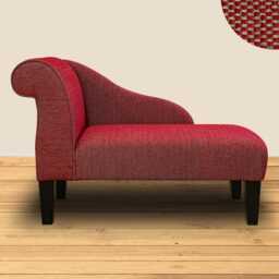 Rouge Weave Chaise Longue - Washable Fabric Handmade in Britain - thumbnail 2