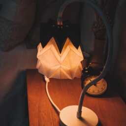Table Lamp Kikyo With Flexible Cable & Small Paper Lampshade - thumbnail 2
