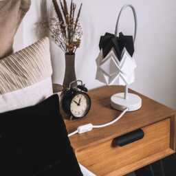 Table Lamp Kikyo With Flexible Cable & Small Paper Lampshade - thumbnail 3