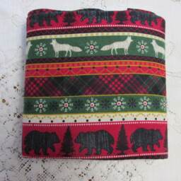 Rts Extra-Large Receiving Blanket - Bear Wolf Plaid Wildlife Northwoods Tartan Nordic Fox Red Green Baby Gift - thumbnail 2
