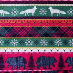 Rts Extra-Large Receiving Blanket - Bear Wolf Plaid Wildlife Northwoods Tartan Nordic Fox Red Green Baby Gift - thumbnail 3