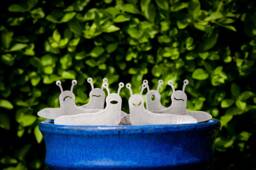 Stainless Steel Slug Family, House Plant Pot Ornaments, Flower Decor, Window Box Ornament, Houseplant Gift, New Garden Gifts - thumbnail 1