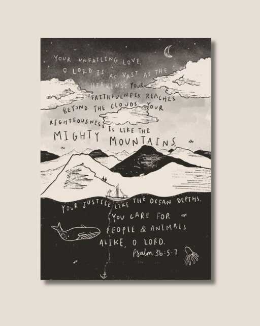 Unfailing Love Psalm 36/Bible Verse Artwork Physical Print - image 1