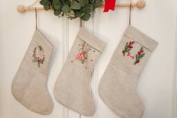 Personalized Christmas Stockings Linen Custom Family Embroidery With Names Embroidered Chsritsmas Decor Gift For Friend Custom - thumbnail 1