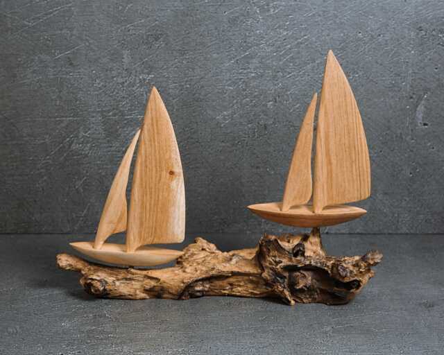 Handmade Wooden Sailboat Sculpture 12 - image 1