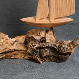 Handmade Wooden Sailboat Sculpture 12 - thumbnail 4