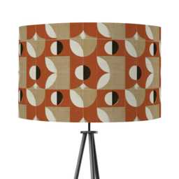 Mid Century Modern Geometric Brown Cream Lampshade 25cm 30cm 35cm 40cm 45cm - Drum Lamp Shade Handmade Home Decor Ceiling