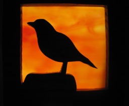 stain Glass Night Light Bird Silhouette Handmade in The Usa - thumbnail 1