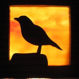 stain Glass Night Light Bird Silhouette Handmade in The Usa - thumbnail 3