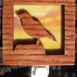 stain Glass Night Light Bird Silhouette Handmade in The Usa - thumbnail 2