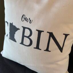 Our Cabin Minnesota Mn Quote Pillow Decorative Handmade Painted Lake Sayings - thumbnail 2