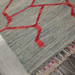 Minimalist Scandinavian Runner, Handmade Artisan Afghan Turkish Persian Swedish Style Flatweave Natural Wool Kilim Runner Rug 204x62 cm - thumbnail 2