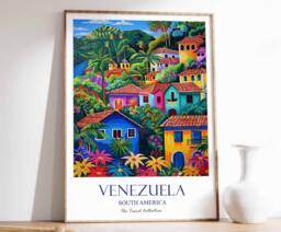 Venezuela Travel Poster, Print, South America Art, Tropical Decor, Latin Gift - thumbnail 1