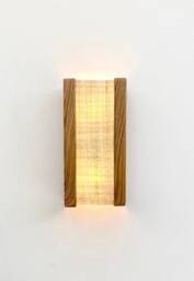 Handmade Oak Wall Sconce Scandinavian Japandi Papyrus Light. Plug-In Option. Usa Duties Paid - thumbnail 1