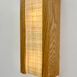 Handmade Oak Wall Sconce Scandinavian Japandi Papyrus Light. Plug-In Option. Usa Duties Paid - thumbnail 2