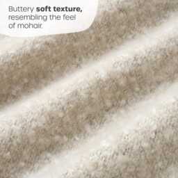 Faux Mohair Throw - Plain Coloured Cosy Winter Blanket With Fringe - Grey, Neutral, Purple, Blue Modern Home Luxury Sofa Throw, Bedspread - thumbnail 3