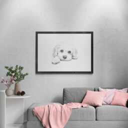 Maltese Dog Print, Cute Vintage Sketch, Farmhouse Decor, Gifts - thumbnail 2