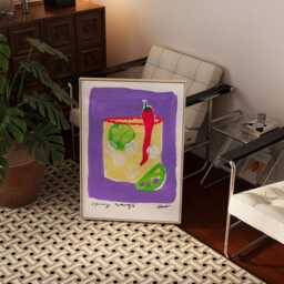 Spicy Margs Painting Art Print/Hand Painted Abstract Cocktail Margarita Colourful - thumbnail 2