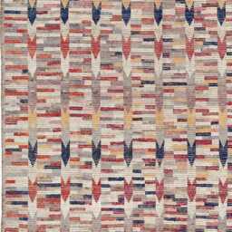 Handwoven Wool Kilim Rug 9x8 Ft, Colorful Geometric Tribal Design - thumbnail 2