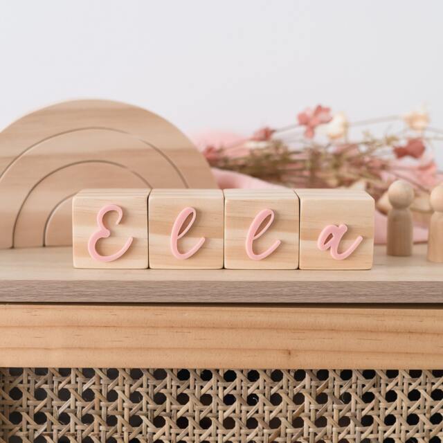 Personalised Wooden Name Blocks - Mini Baby - image 1