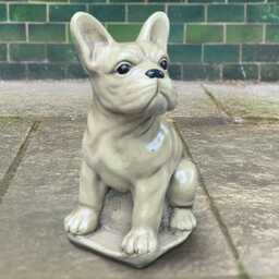 Concrete French Bulldog Statue Garden Pet Memorial Figurine Stone Dog Sculpture Handmade Outdoor Puppy Ornament Dog Art Lover Gift - thumbnail 1