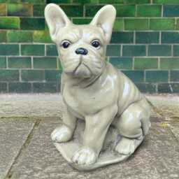 Concrete French Bulldog Statue Garden Pet Memorial Figurine Stone Dog Sculpture Handmade Outdoor Puppy Ornament Dog Art Lover Gift - thumbnail 3
