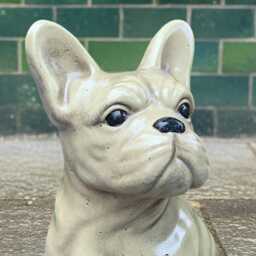 Concrete French Bulldog Statue Garden Pet Memorial Figurine Stone Dog Sculpture Handmade Outdoor Puppy Ornament Dog Art Lover Gift - thumbnail 2
