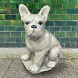 Concrete French Bulldog Statue Garden Pet Memorial Figurine Stone Dog Sculpture Handmade Outdoor Puppy Ornament Dog Art Lover Gift - thumbnail 4